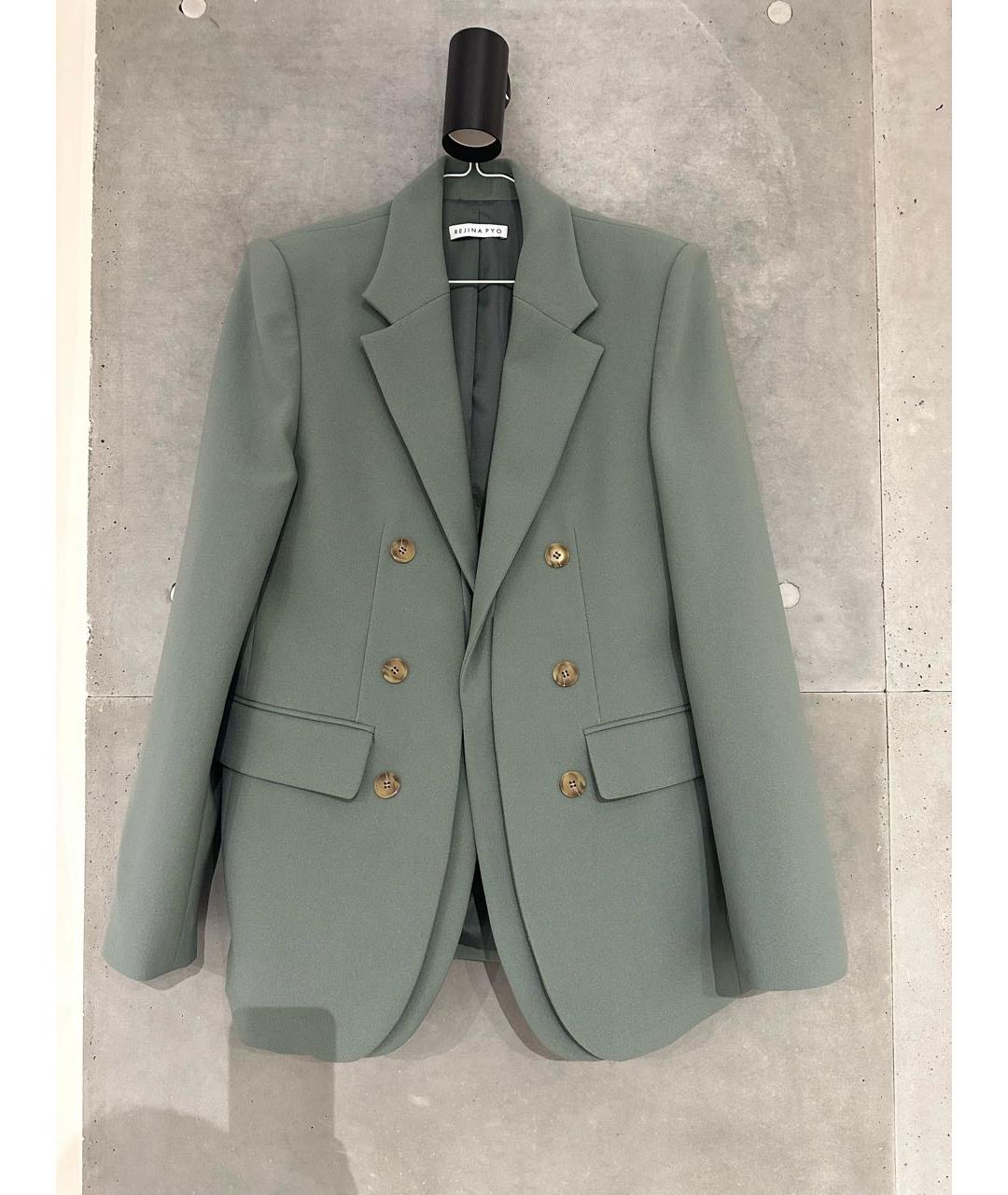 REJINA PYO Зеленый полиэстеровый жакет/пиджак, фото 5