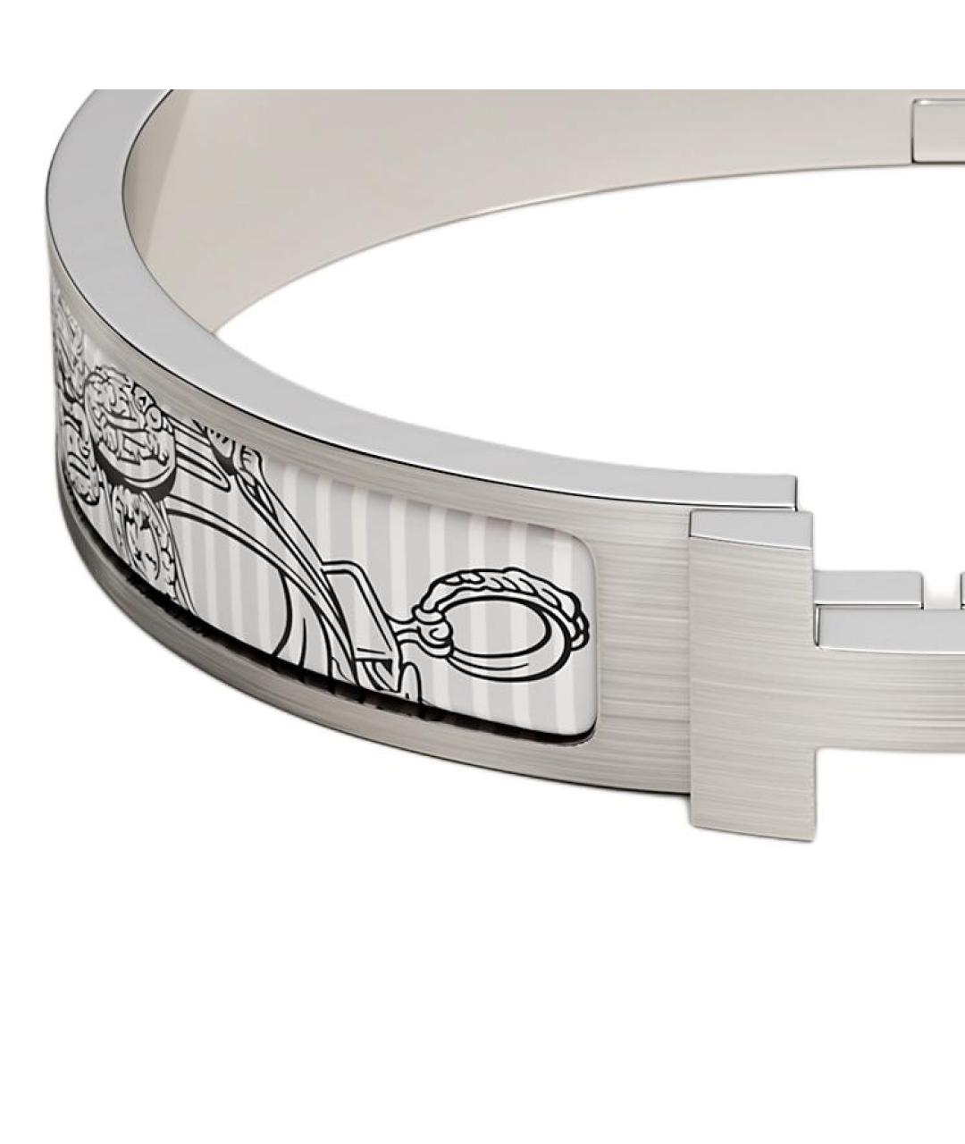 HERMES Серебрянный металлический браслет, фото 4