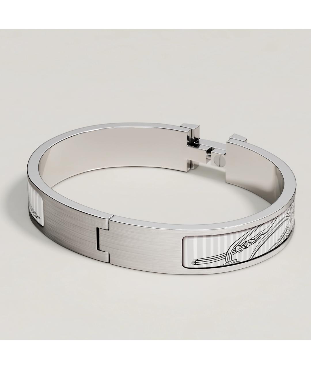 HERMES Серебрянный металлический браслет, фото 3