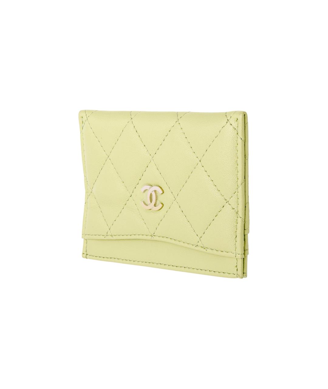 CHANEL Зеленый кожаный кардхолдер, фото 2