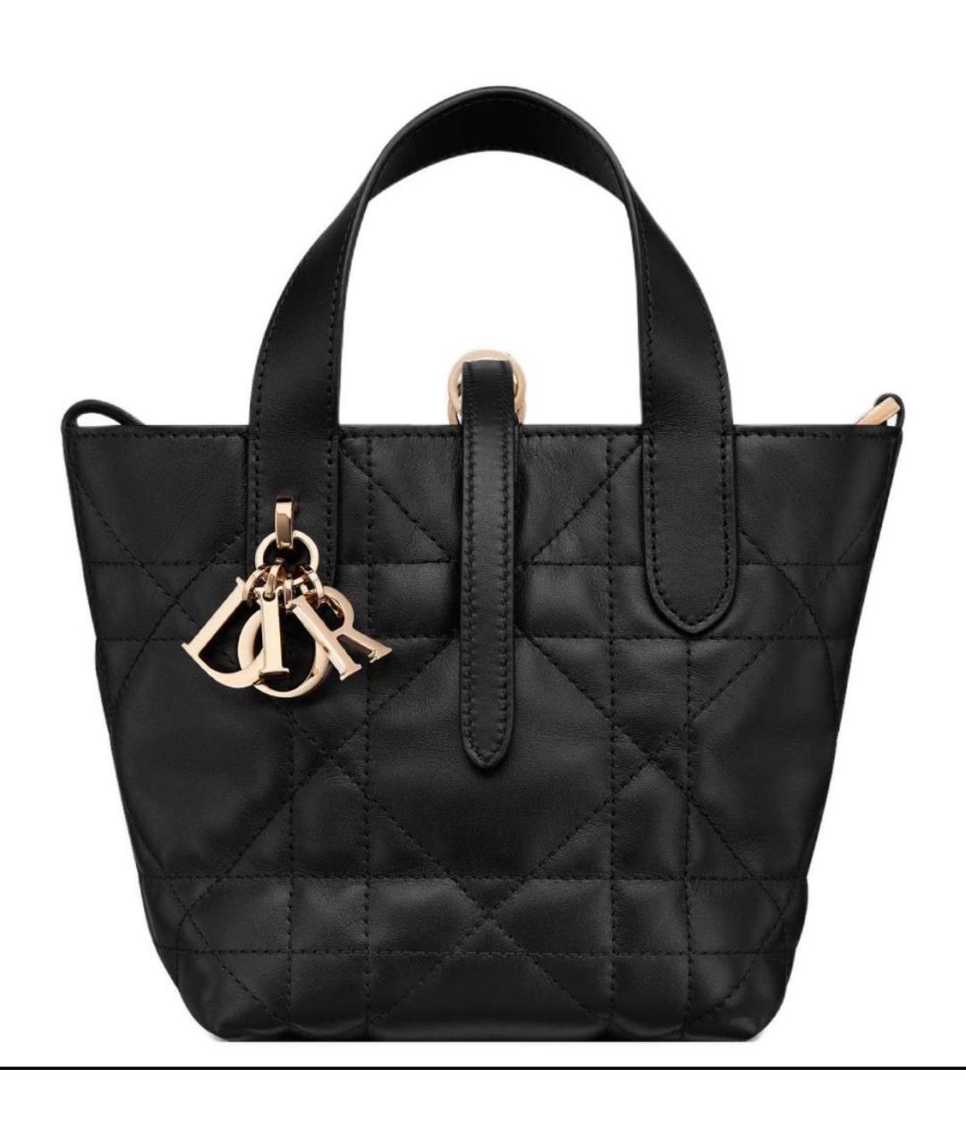 CHRISTIAN DIOR Черная кожаная сумка через плечо, фото 6