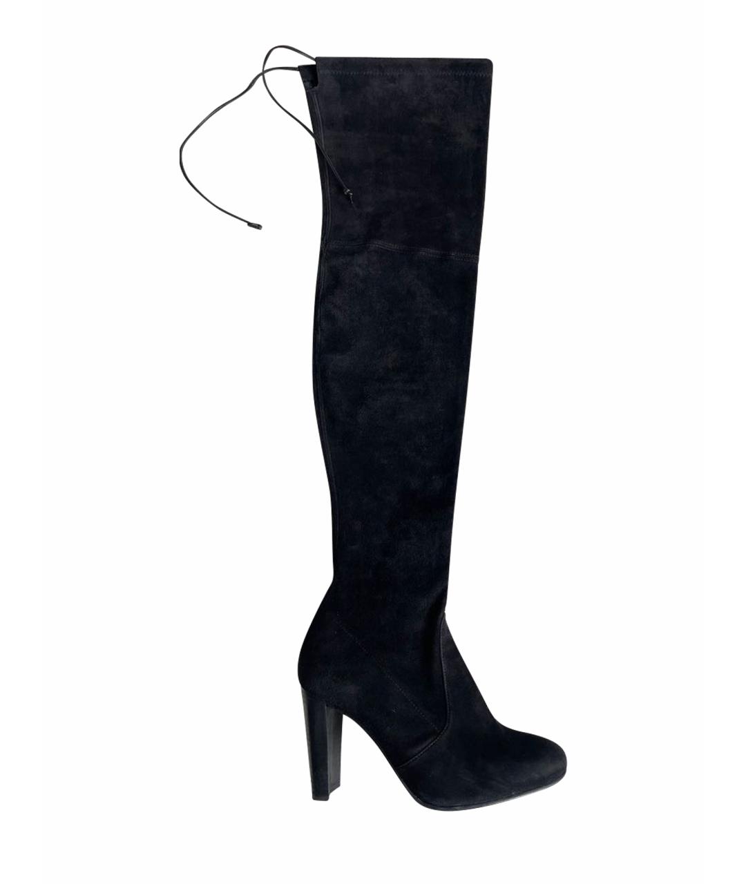 STUART WEITZMAN Черные замшевые ботфорты, фото 1