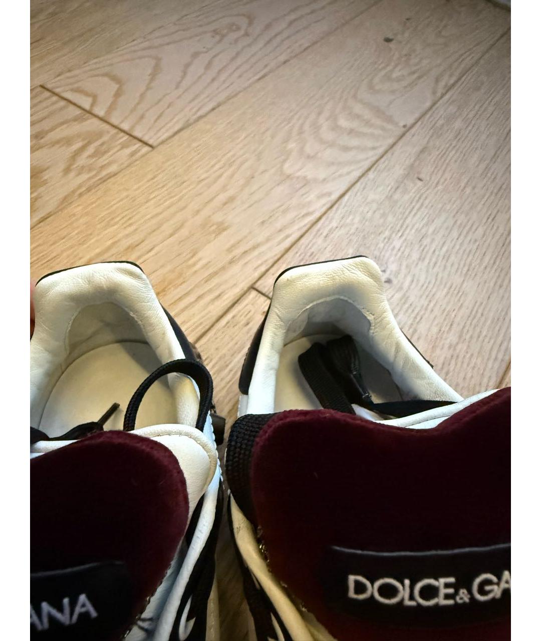 DOLCE&GABBANA Белые кожаные кеды, фото 5