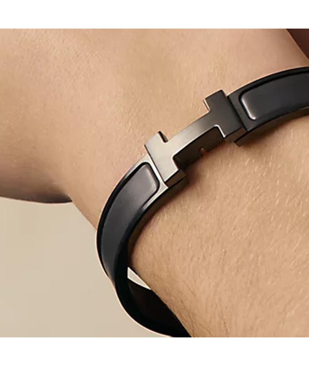 HERMES Черный керамический браслет, фото 3