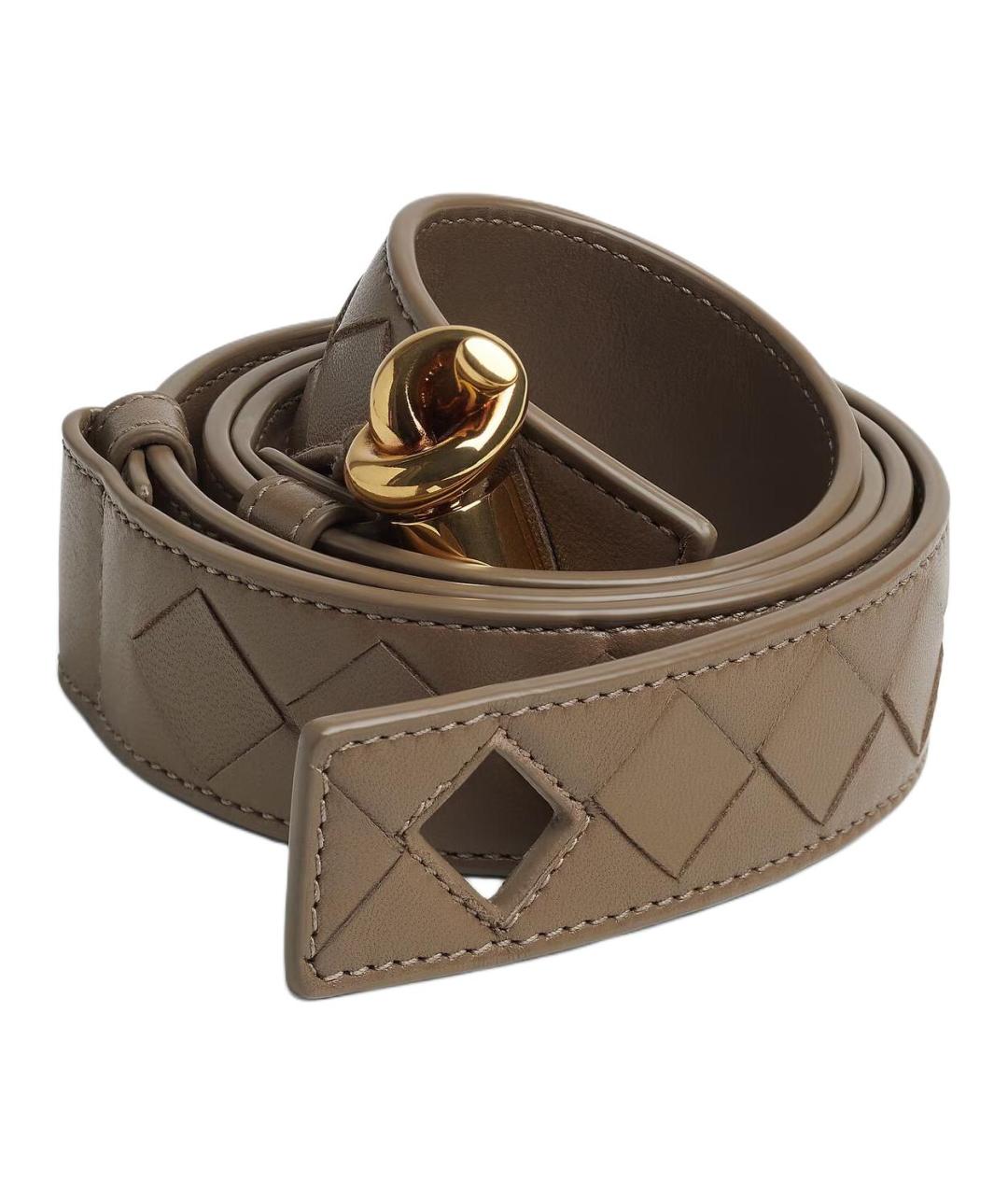 BOTTEGA VENETA Коричневый кожаный ремень, фото 2