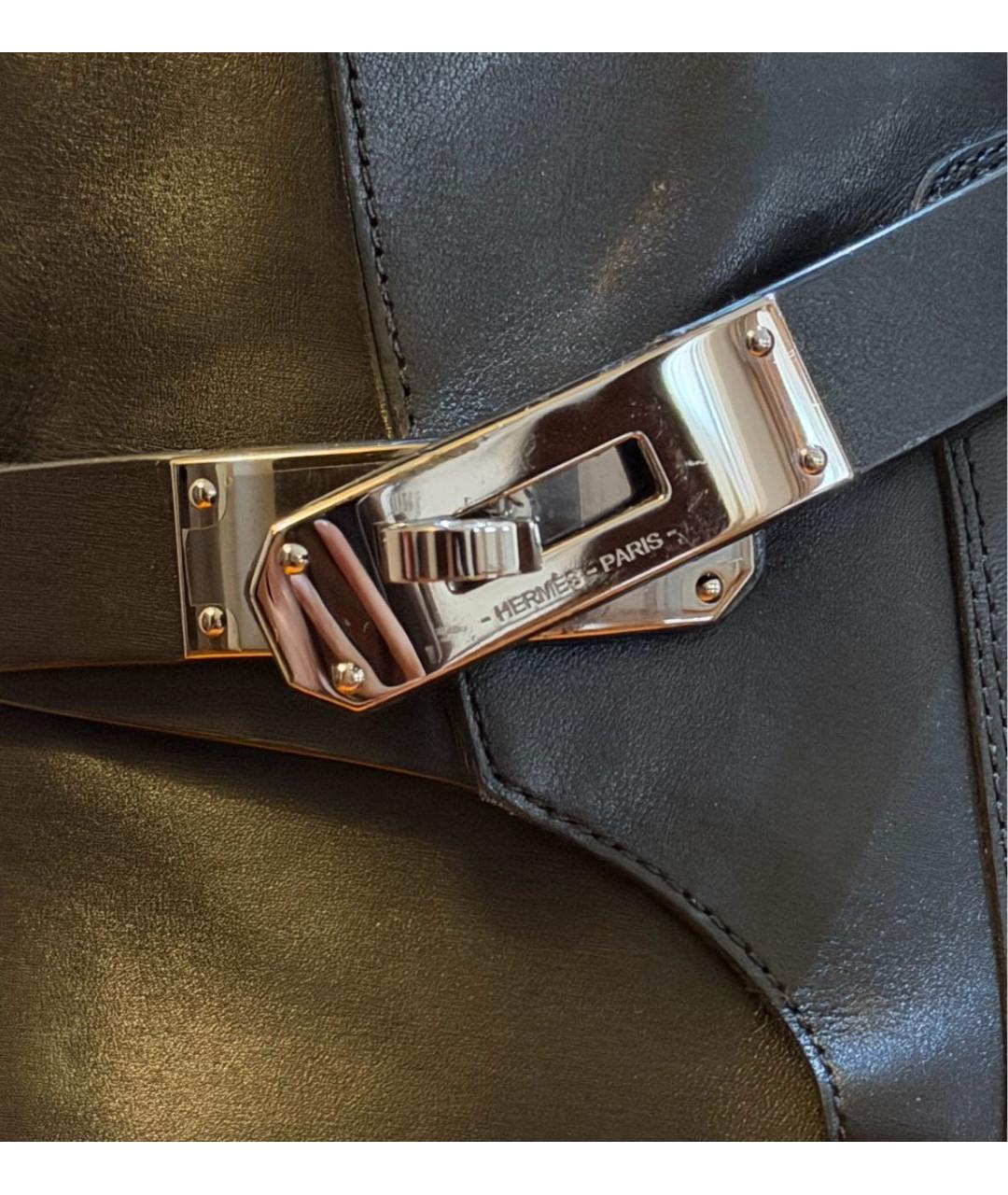 HERMES Черные кожаные ботинки, фото 3