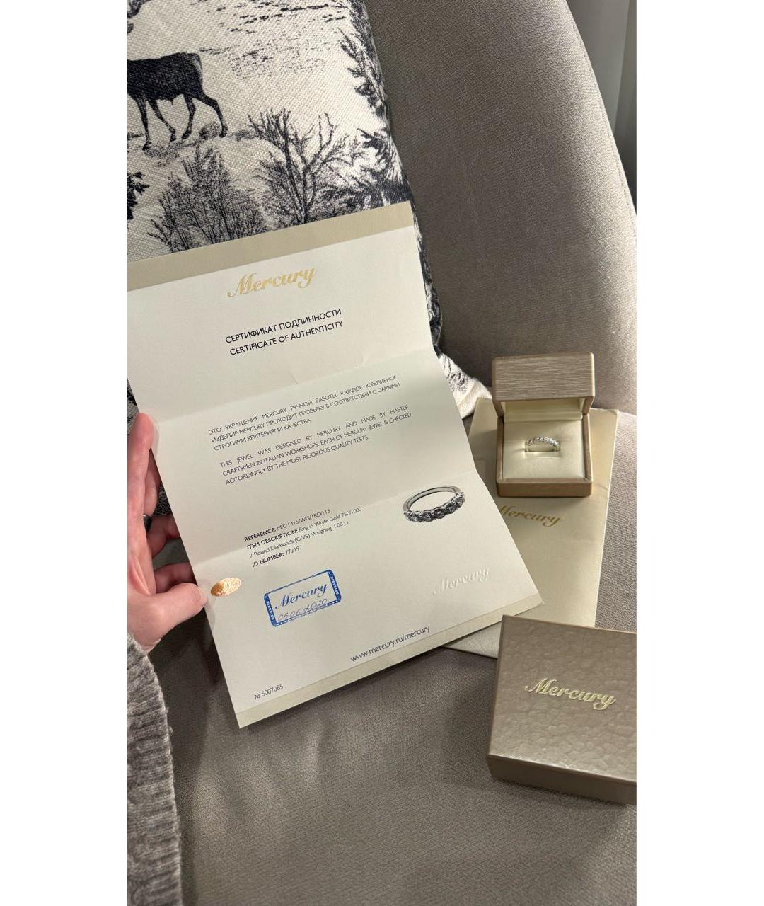 MERCURY Серебряное кольцо из белого золота, фото 6
