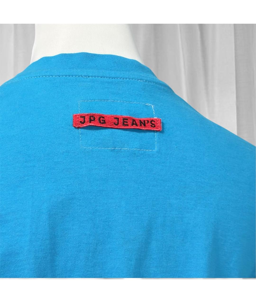 JEAN PAUL GAULTIER Бирюзовая хлопковая футболка, фото 4