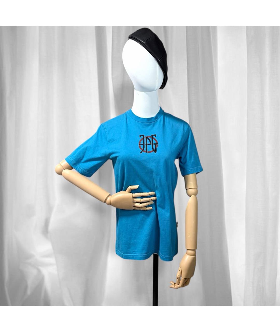 JEAN PAUL GAULTIER Бирюзовая хлопковая футболка, фото 6