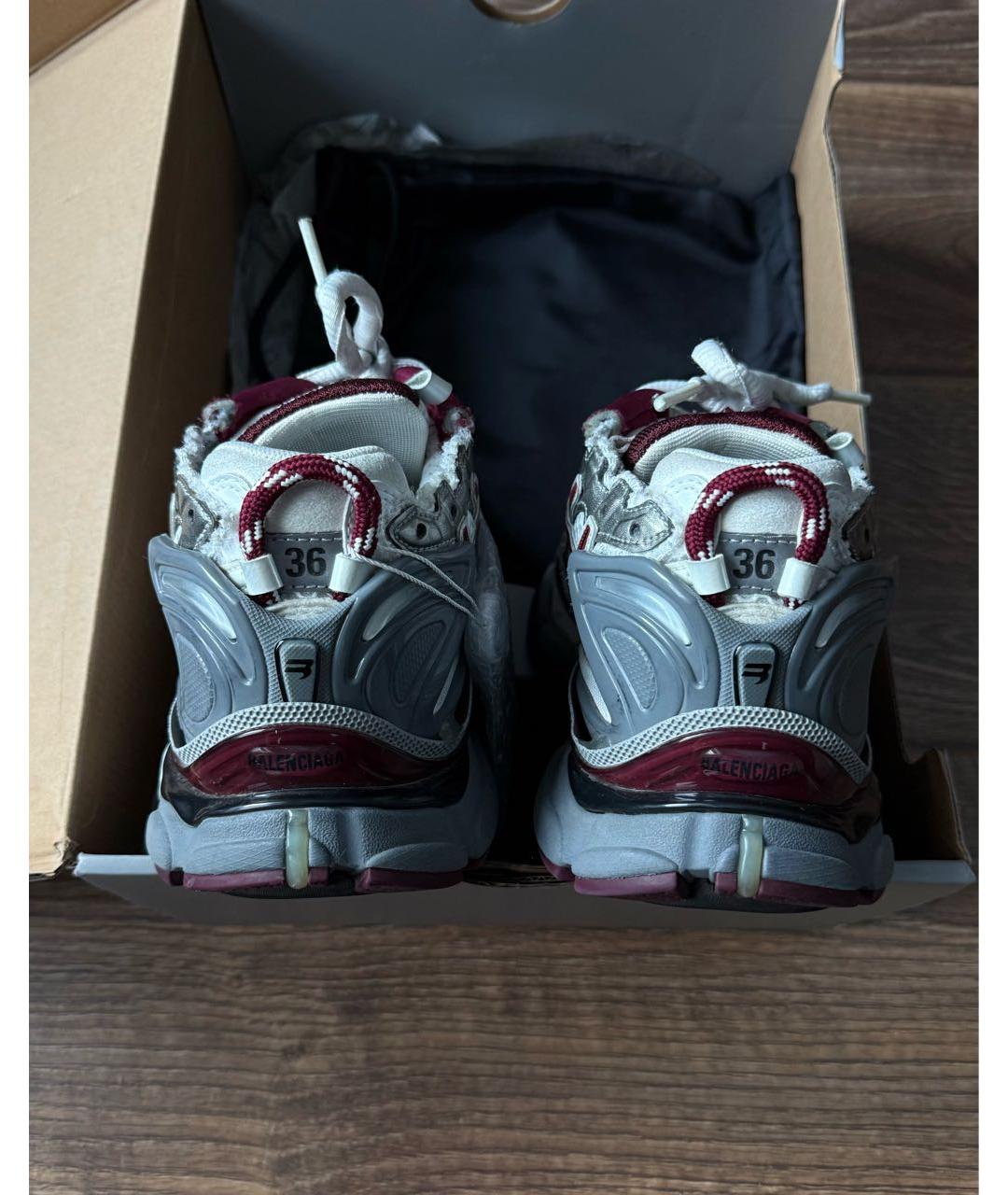 BALENCIAGA Бордовые текстильные кроссовки, фото 4