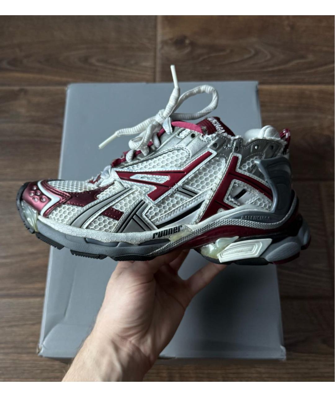 BALENCIAGA Бордовые текстильные кроссовки, фото 9