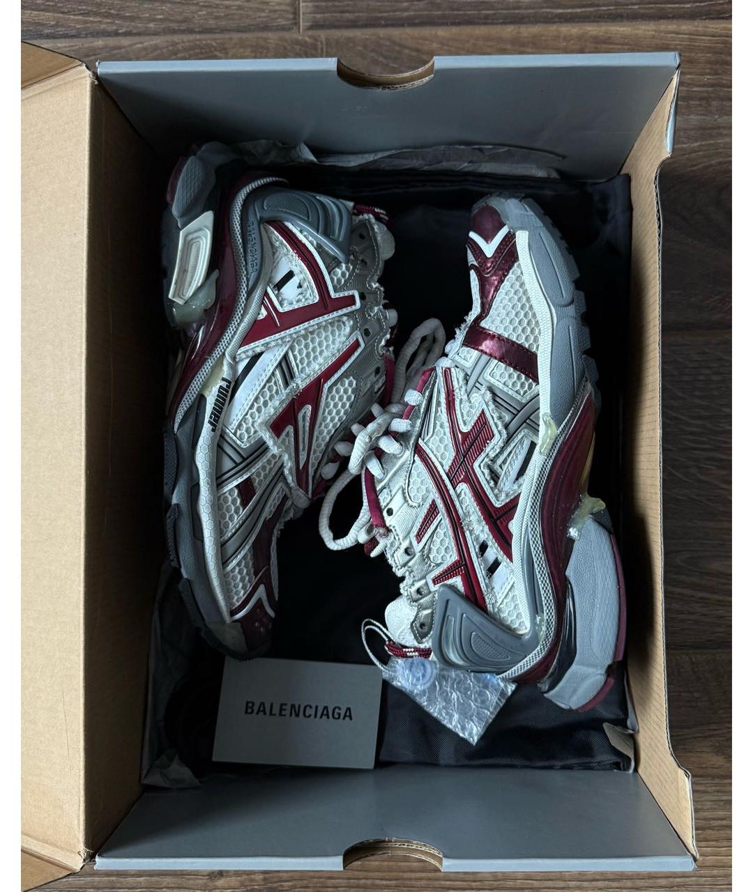 BALENCIAGA Бордовые текстильные кроссовки, фото 3