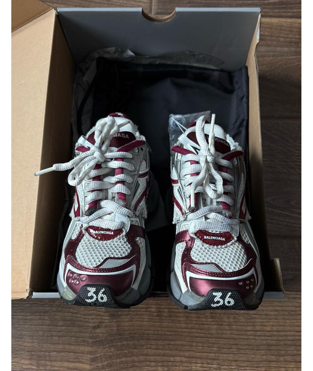 BALENCIAGA Бордовые текстильные кроссовки, фото 2