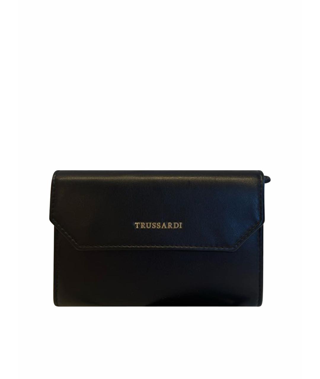 TRUSSARDI Черный кожаный кошелек, фото 1