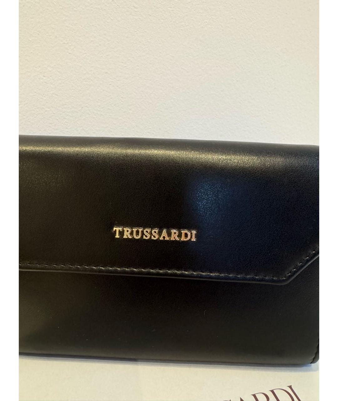 TRUSSARDI Черный кожаный кошелек, фото 4