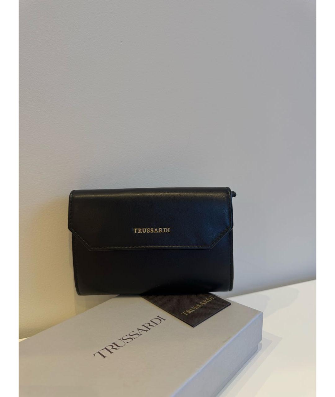 TRUSSARDI Черный кожаный кошелек, фото 5
