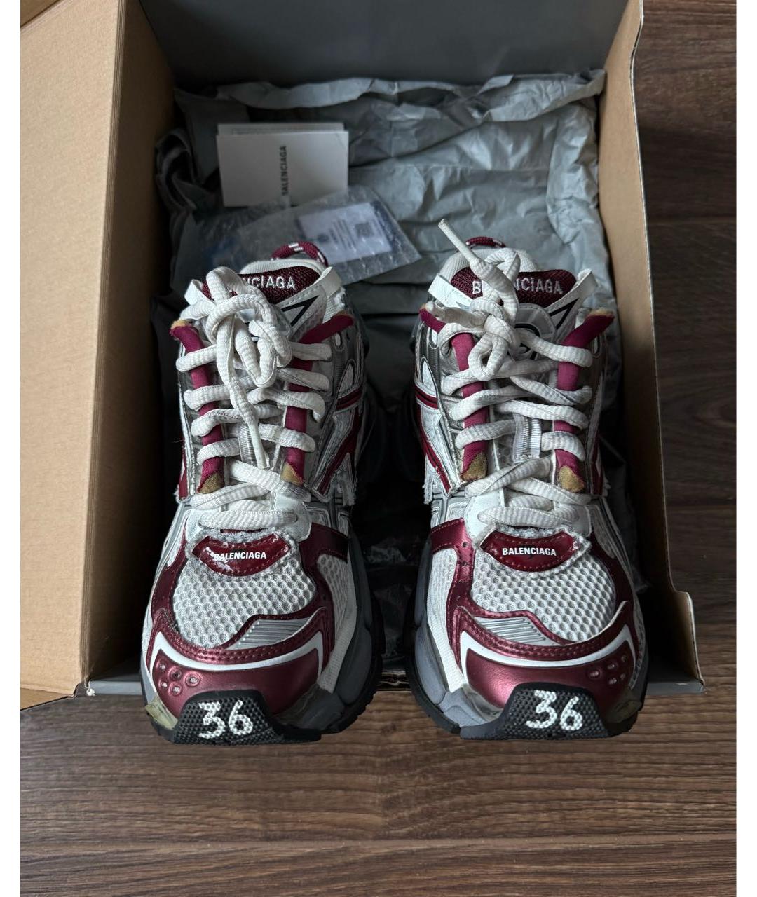 BALENCIAGA Бордовые текстильные кроссовки, фото 2