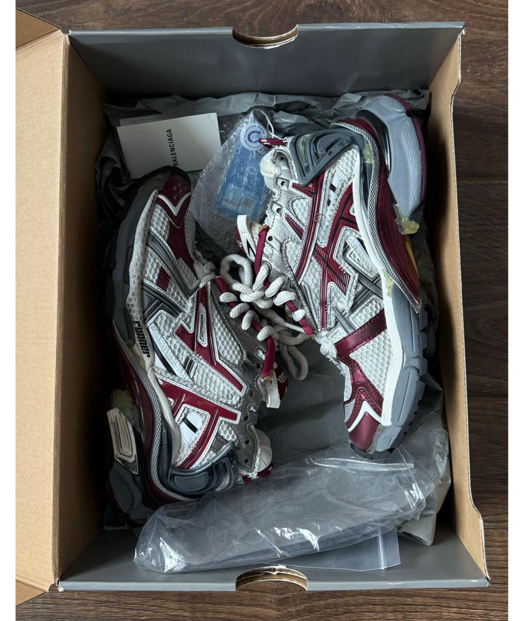 BALENCIAGA Бордовые текстильные кроссовки, фото 3