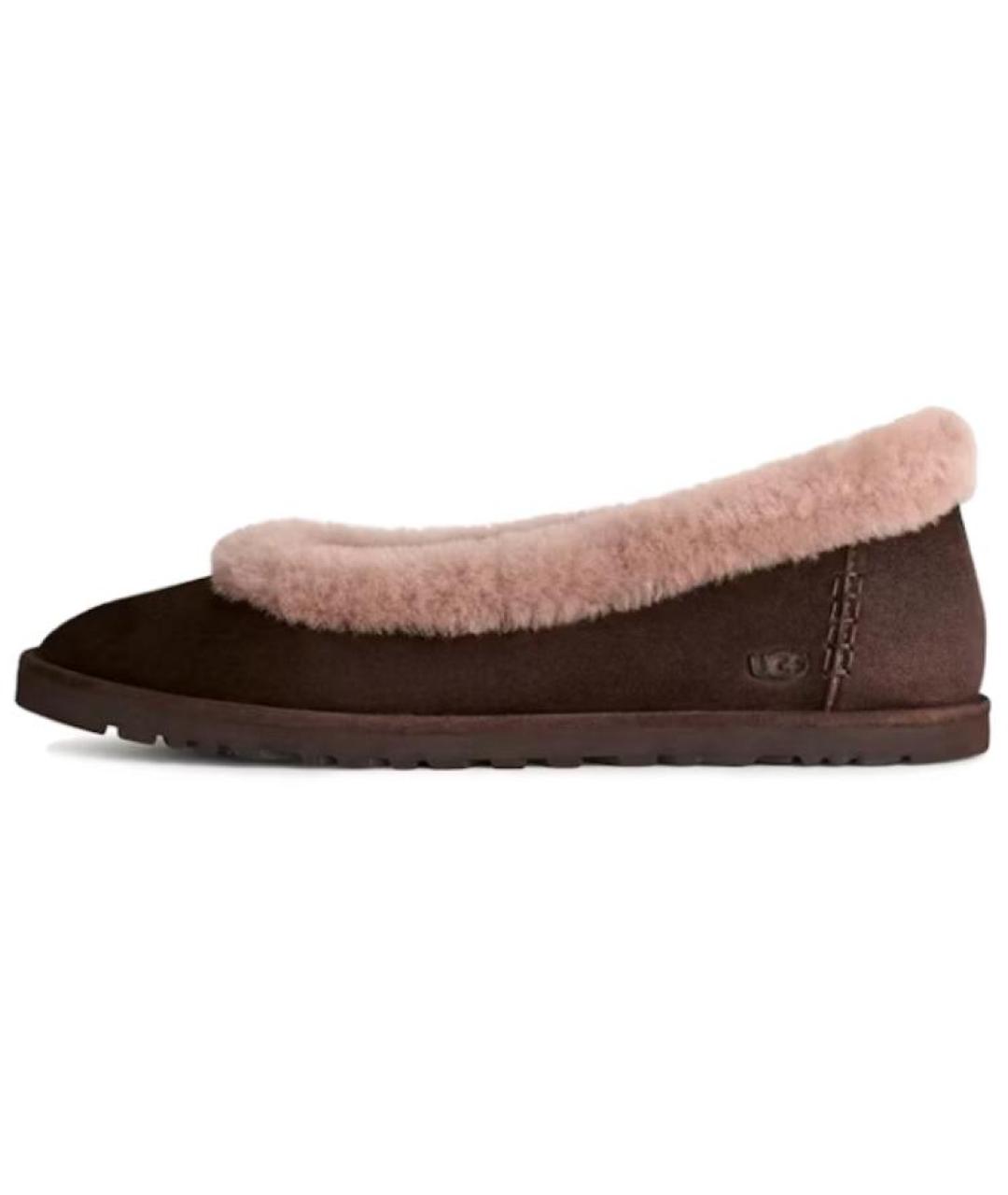 UGG AUSTRALIA Коричневые замшевые балетки, фото 2