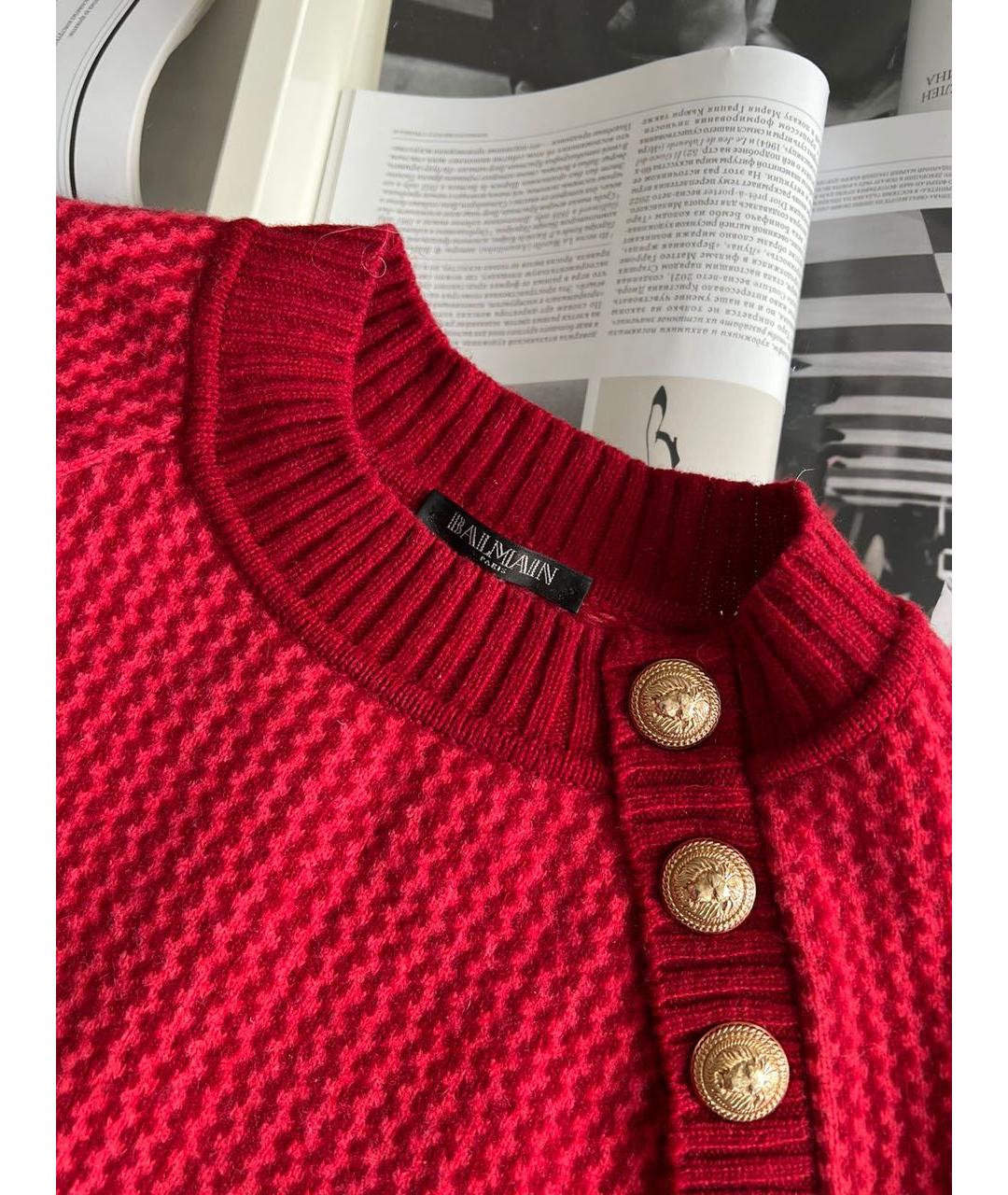 BALMAIN Бордовый джемпер / свитер, фото 5