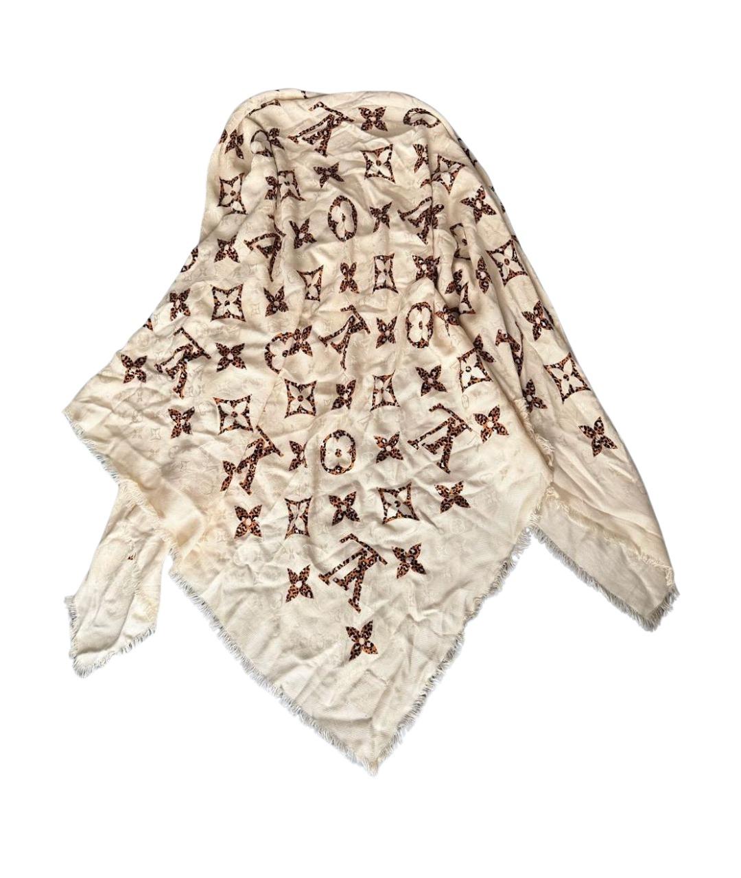 LOUIS VUITTON Бежевый шерстяной платок, фото 1