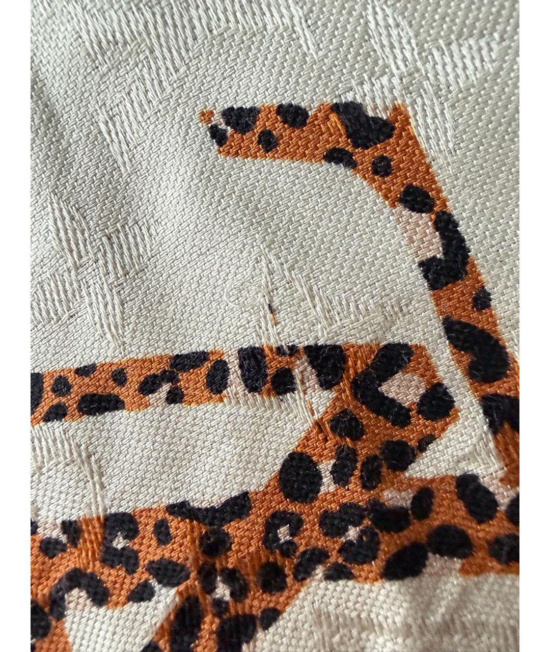 LOUIS VUITTON Бежевый шерстяной платок, фото 7