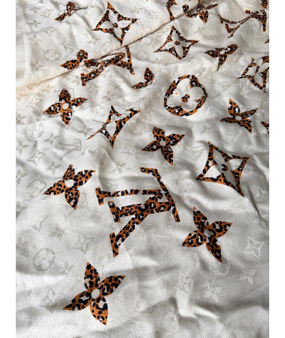 LOUIS VUITTON Бежевый шерстяной платок, фото 2