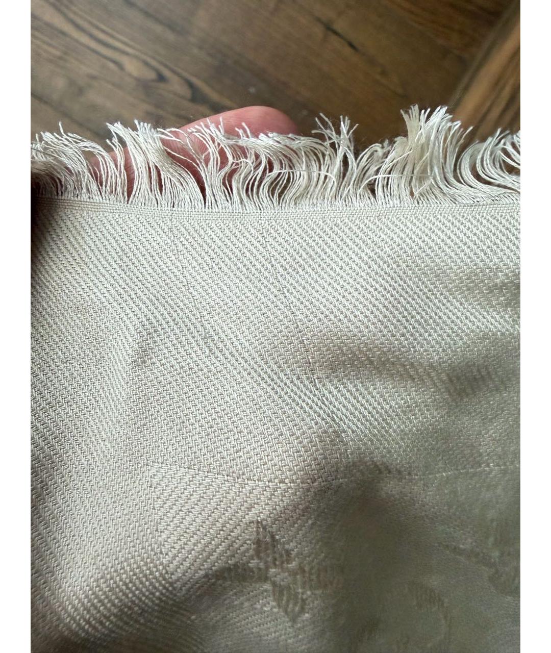 LOUIS VUITTON Бежевый шерстяной платок, фото 4