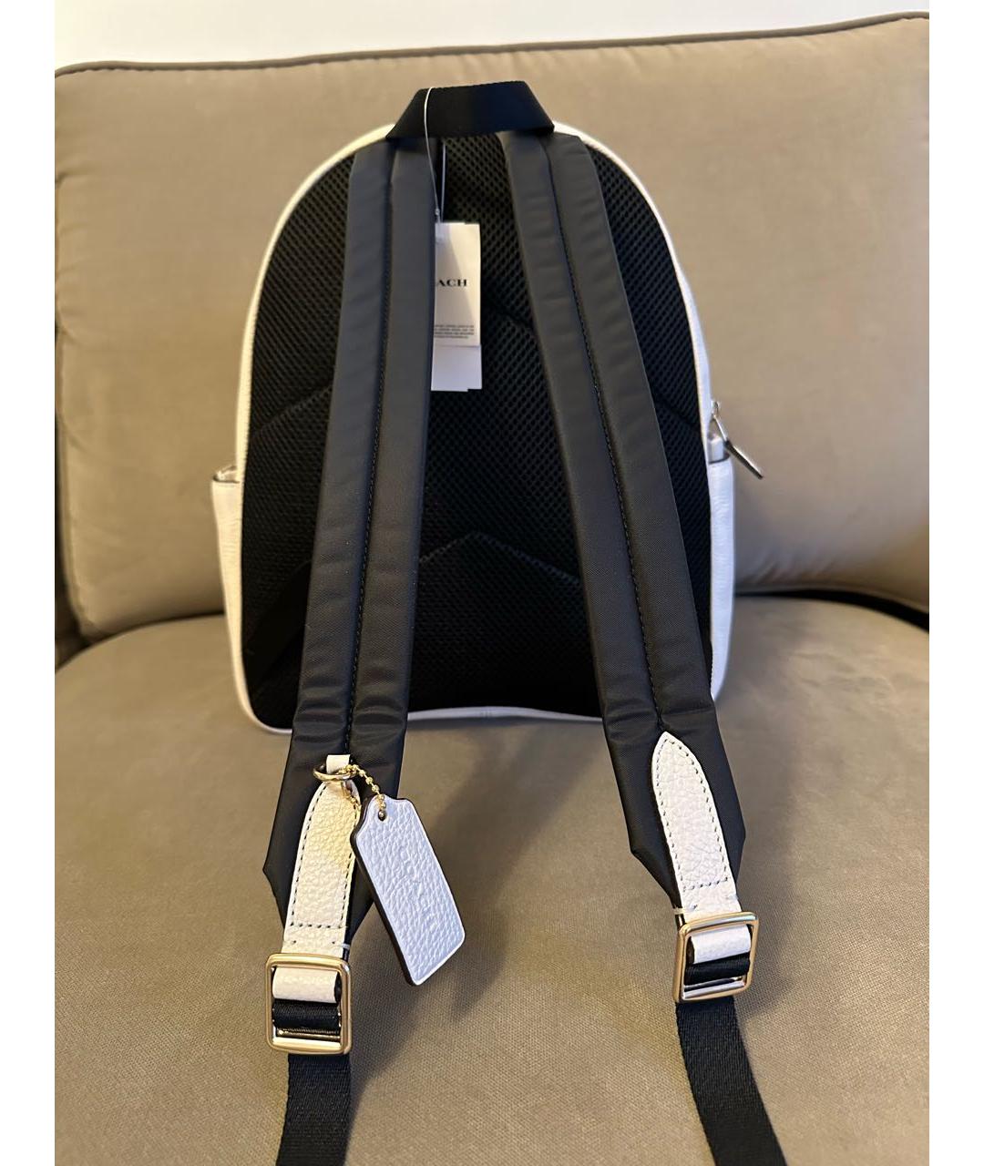 COACH Белый кожаный рюкзак, фото 3
