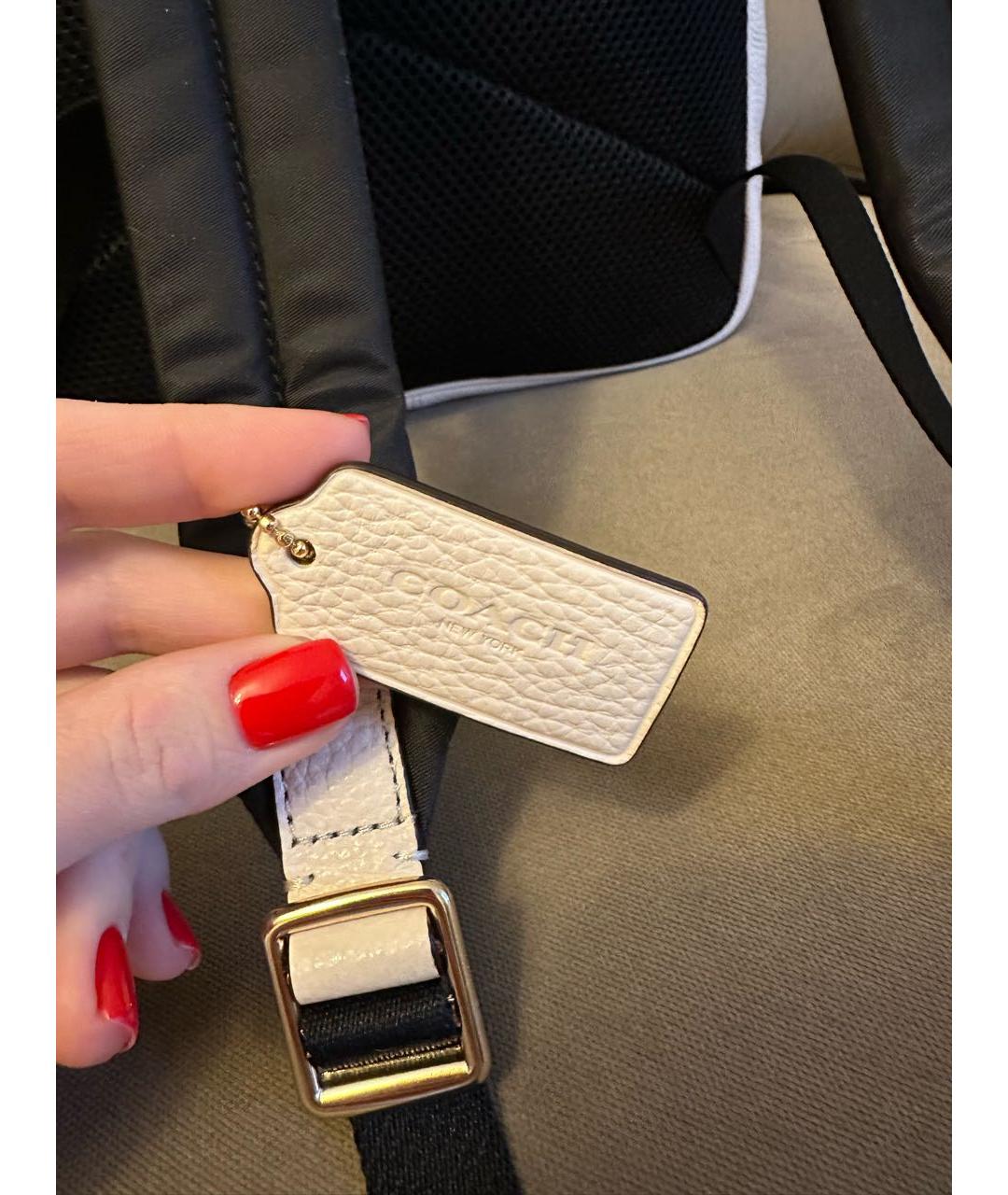 COACH Белый кожаный рюкзак, фото 5