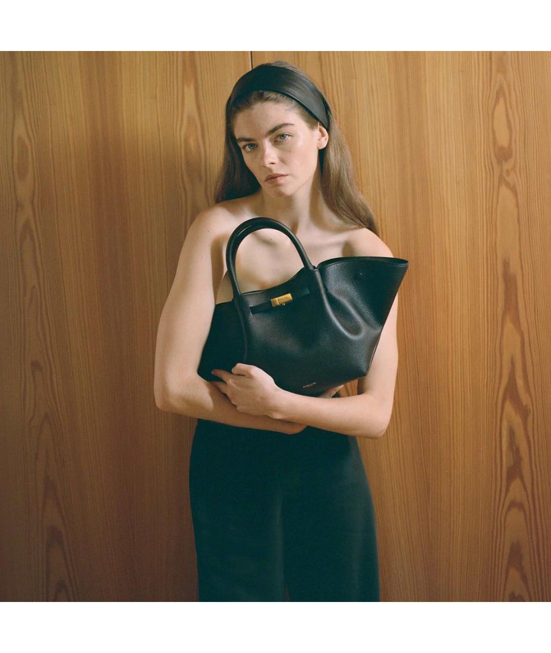 DEMELLIER Черная кожаная сумка тоут, фото 4