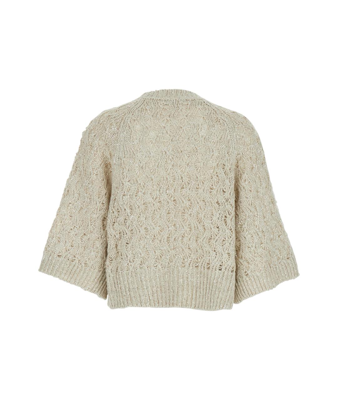 BRUNELLO CUCINELLI Бежевый шерстяной джемпер / свитер, фото 1