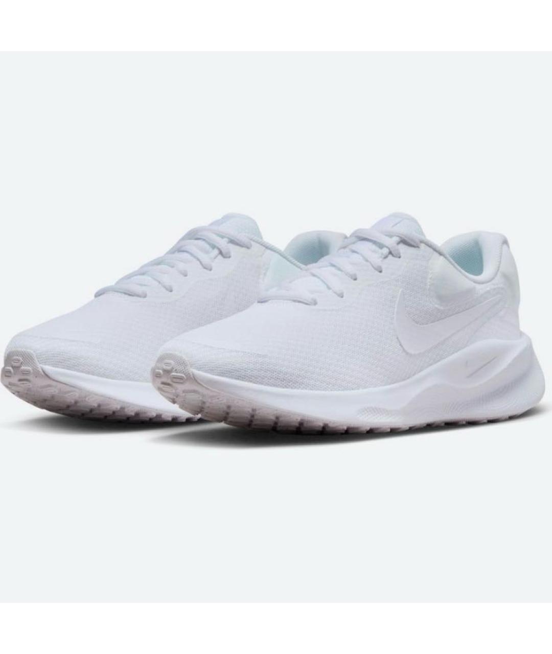 NIKE Белые текстильные низкие кроссовки / кеды, фото 2