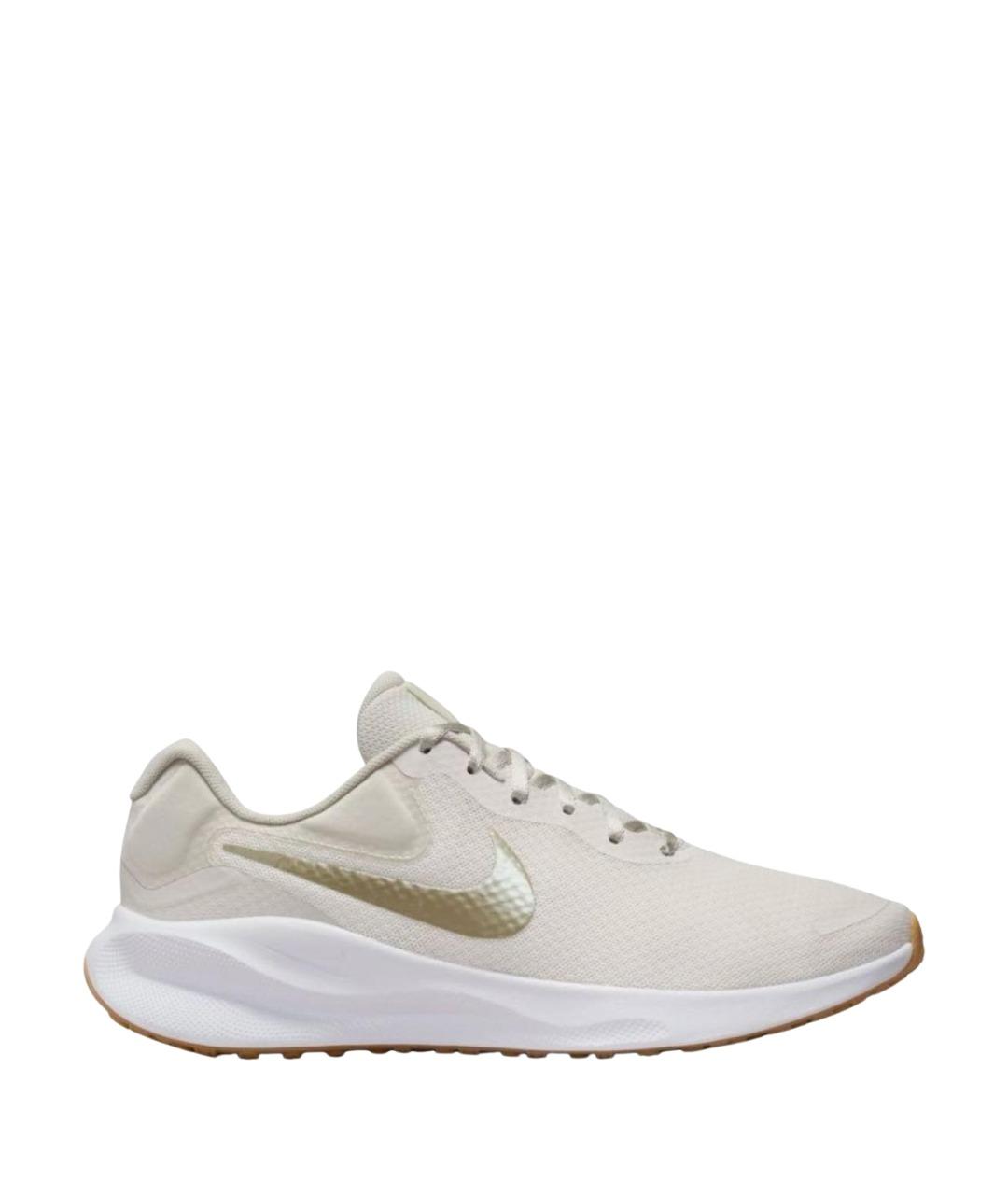 NIKE Бежевые текстильные низкие кроссовки / кеды, фото 1