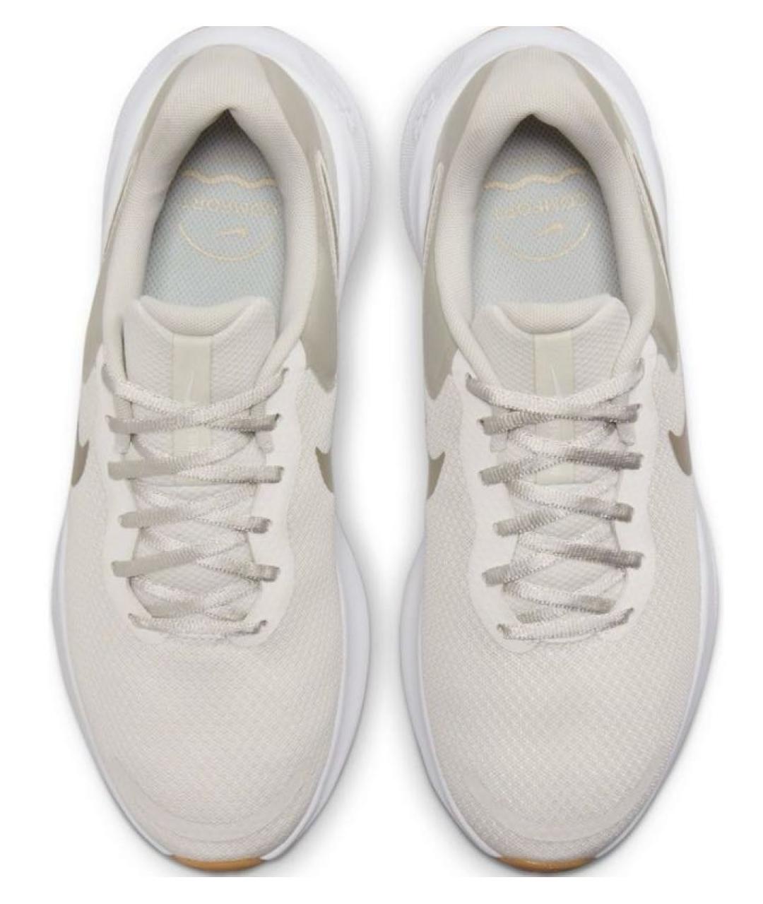 NIKE Бежевые текстильные низкие кроссовки / кеды, фото 3