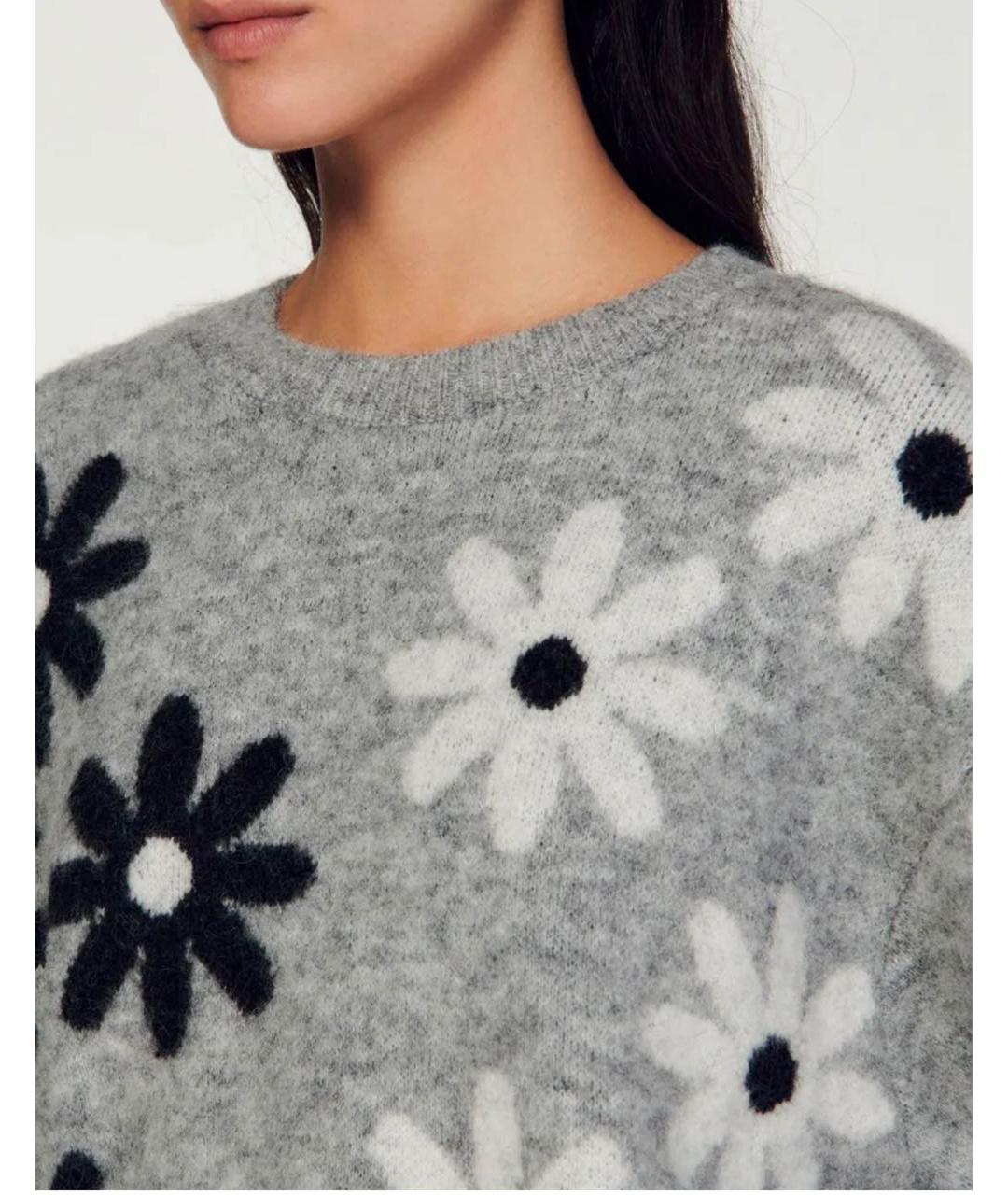 SANDRO Серый шерстяной джемпер / свитер, фото 5