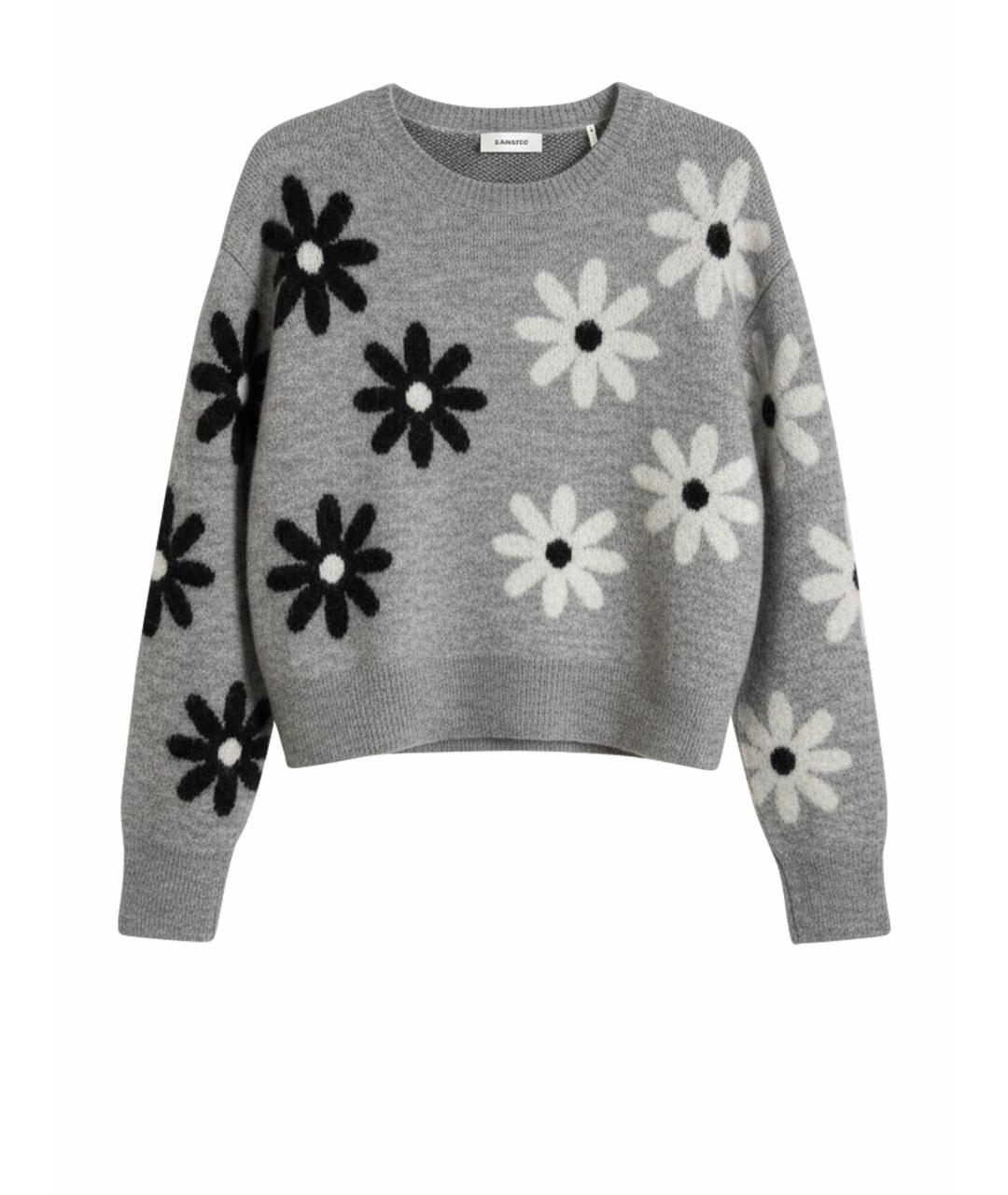 SANDRO Серый шерстяной джемпер / свитер, фото 1