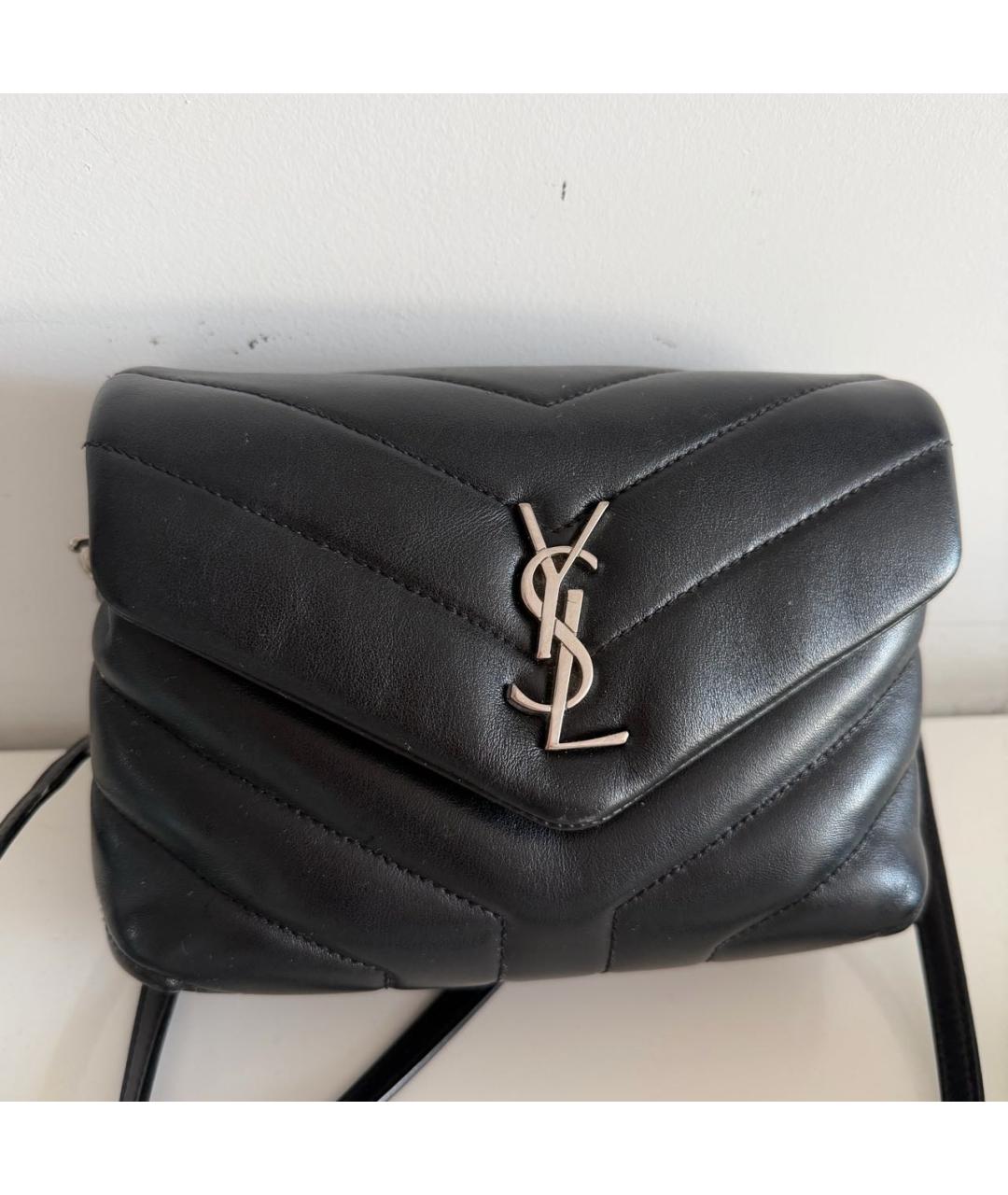 SAINT LAURENT Черная кожаная сумка через плечо, фото 5