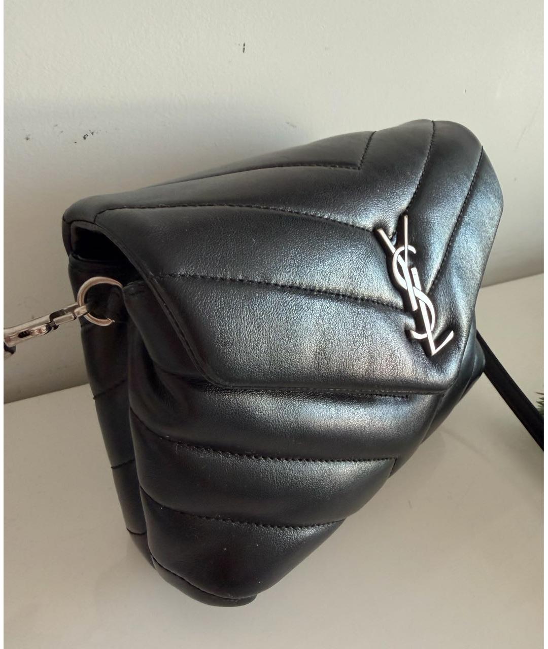 SAINT LAURENT Черная кожаная сумка через плечо, фото 2