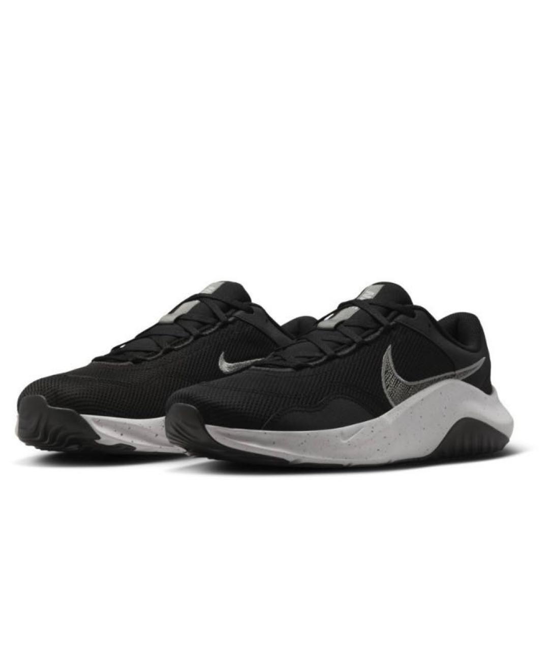 NIKE Черные текстильные низкие кроссовки / кеды, фото 3