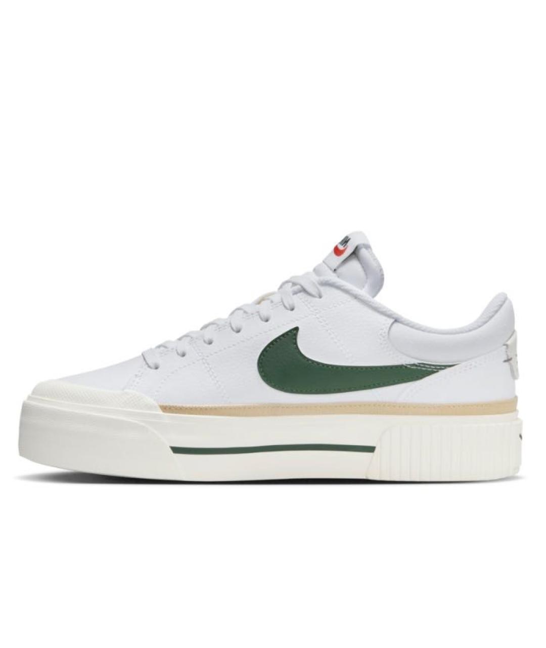 NIKE Белые кожаные низкие кроссовки / кеды, фото 5