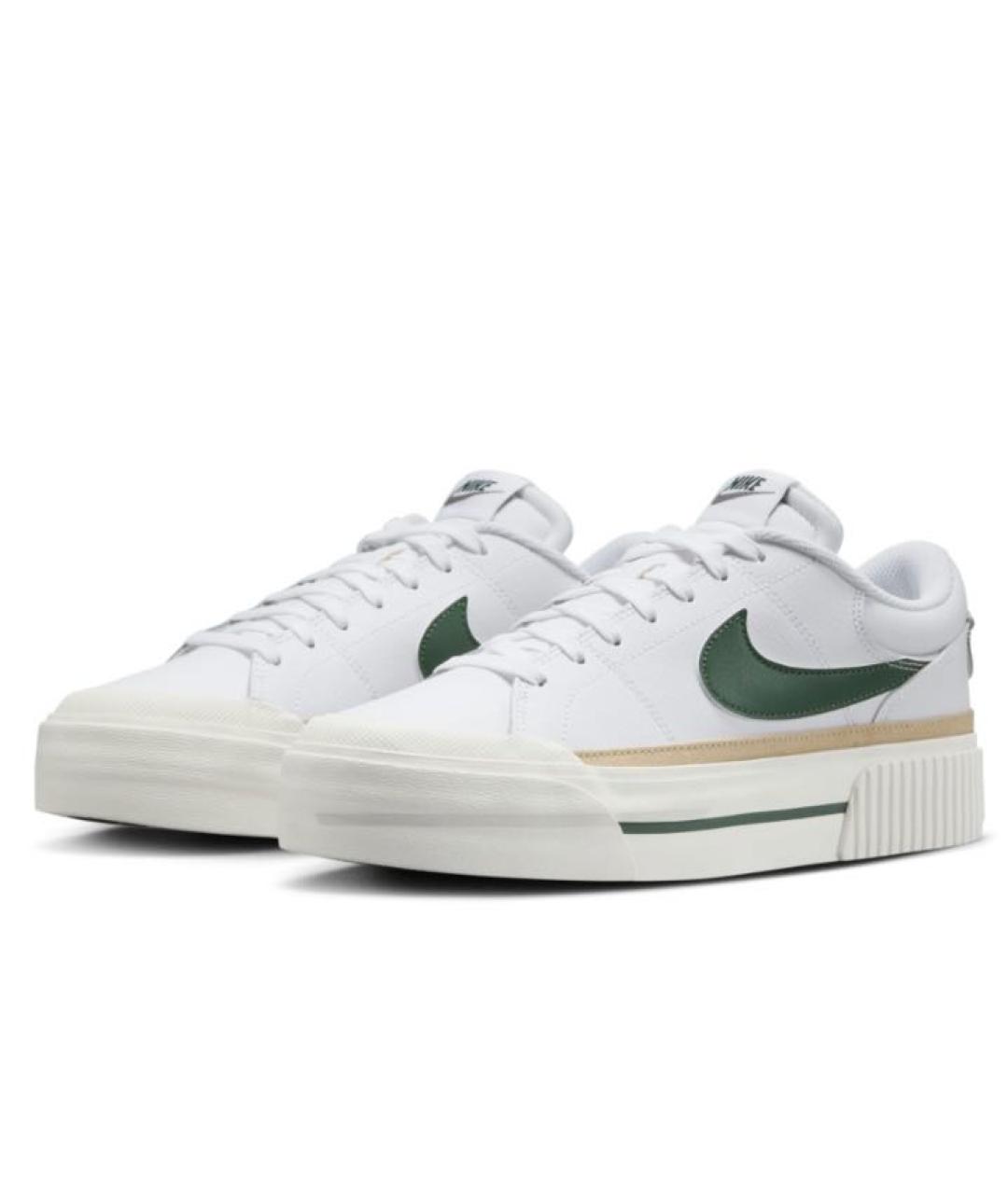 NIKE Белые кожаные низкие кроссовки / кеды, фото 3