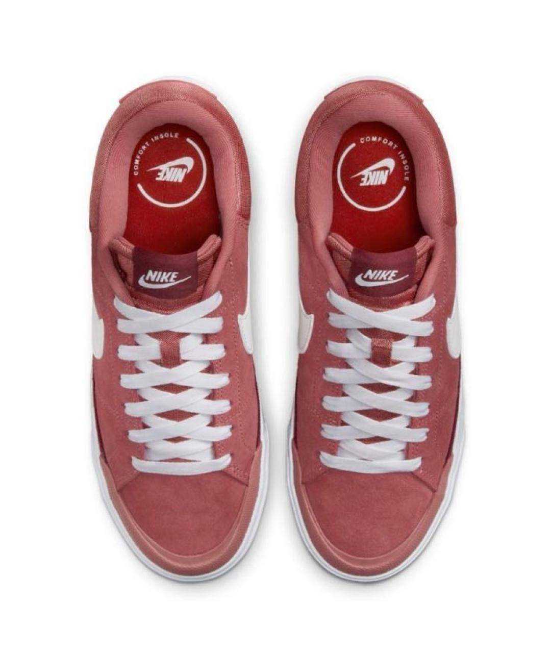 NIKE Бордовые замшевые низкие кроссовки / кеды, фото 2