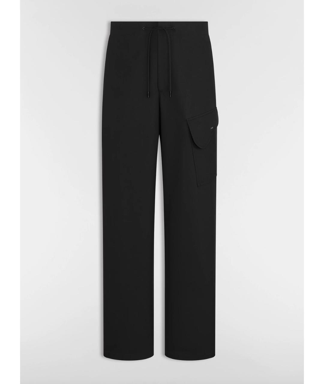 CHRISTIAN DIOR Черные хлопковые повседневные брюки, фото 5