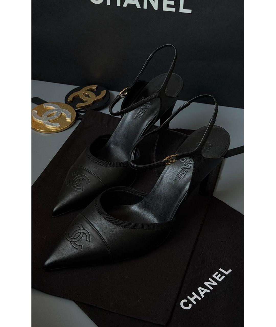 CHANEL Черные кожаные туфли, фото 3