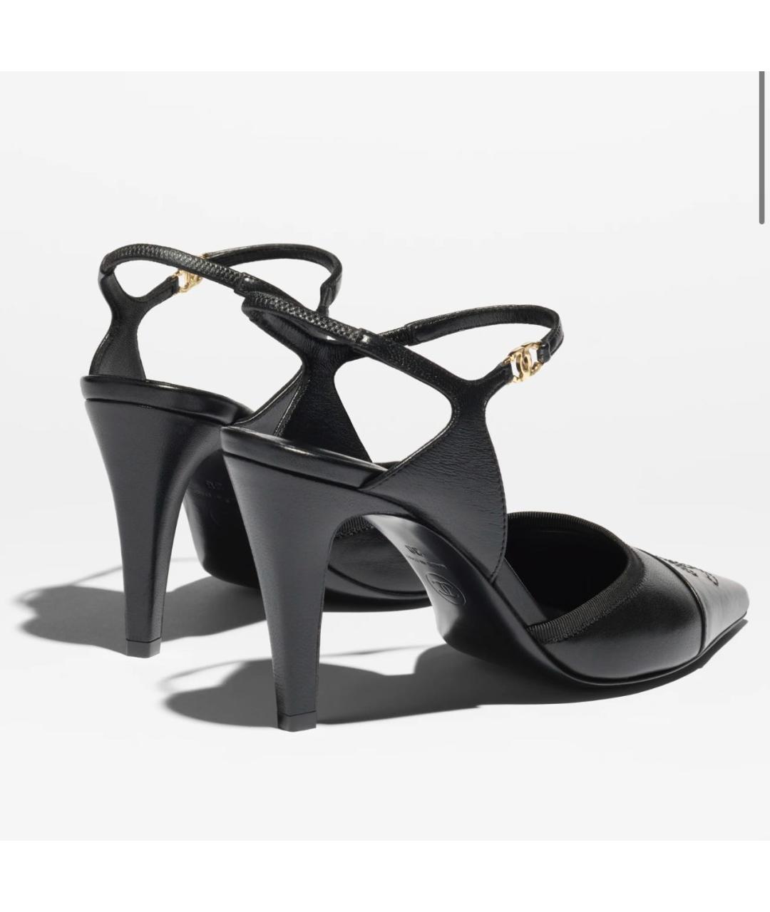 CHANEL Черные кожаные туфли, фото 4