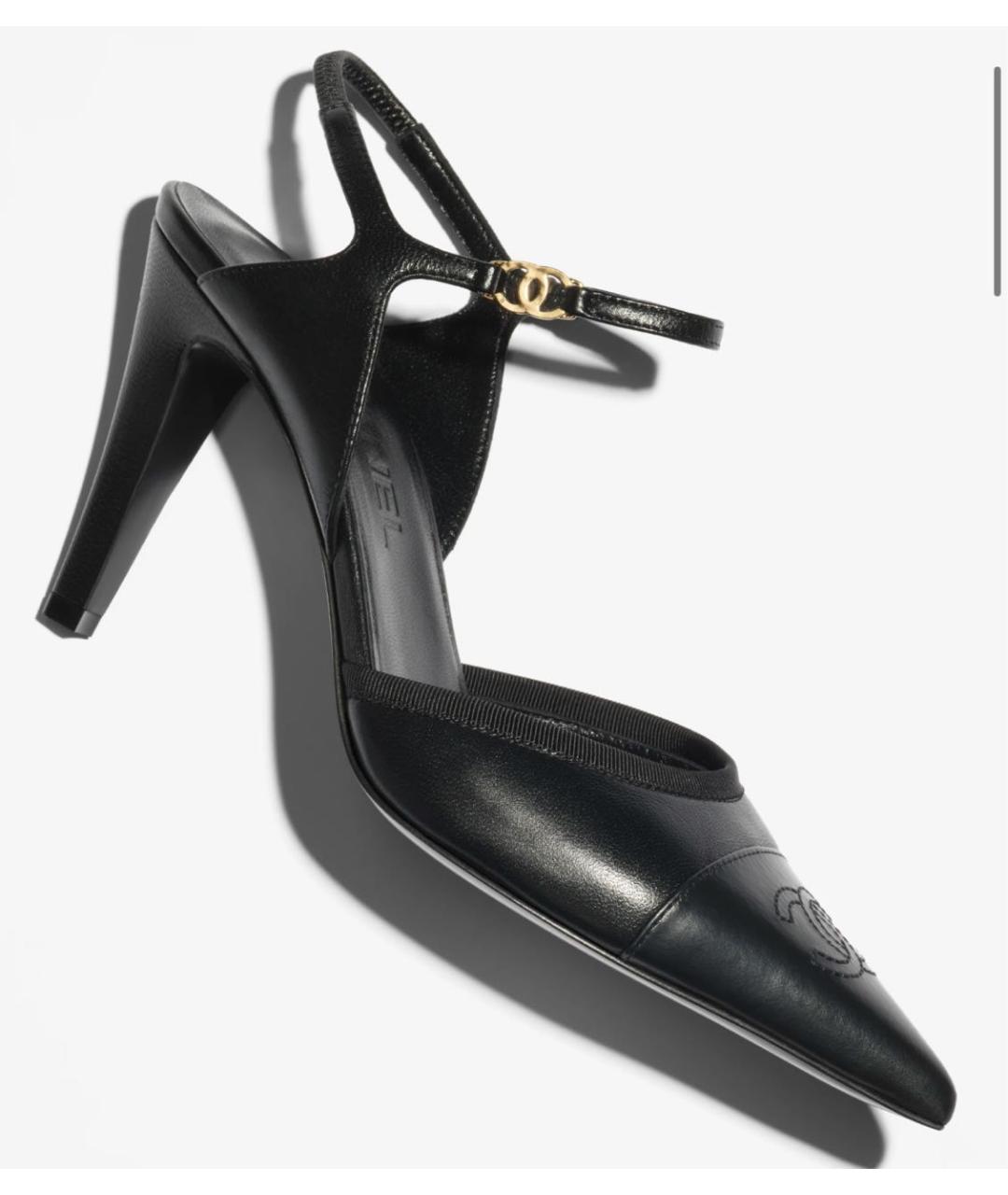 CHANEL Черные кожаные туфли, фото 5