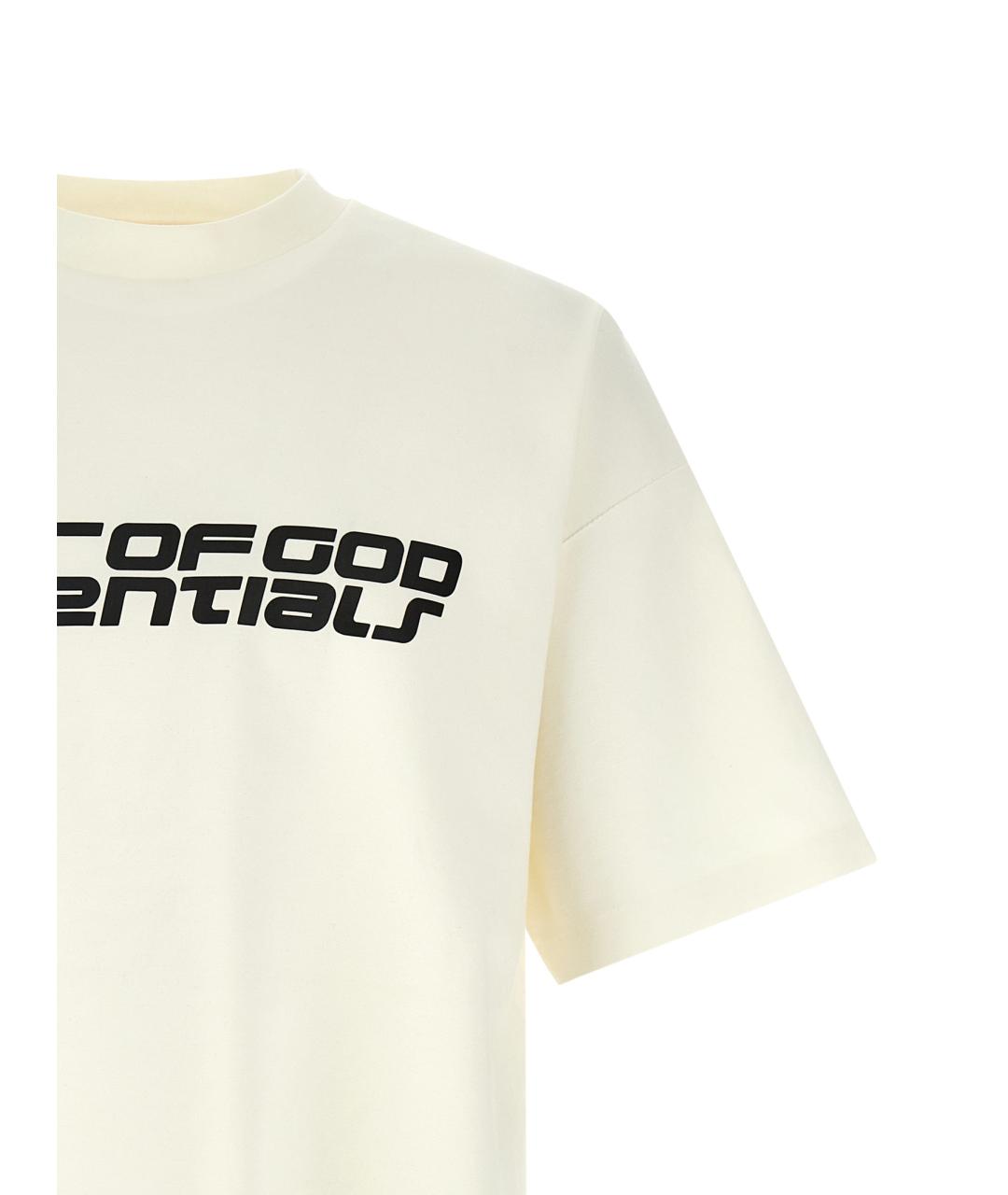 FEAR OF GOD ESSENTIALS Бежевая хлопковая футболка, фото 3