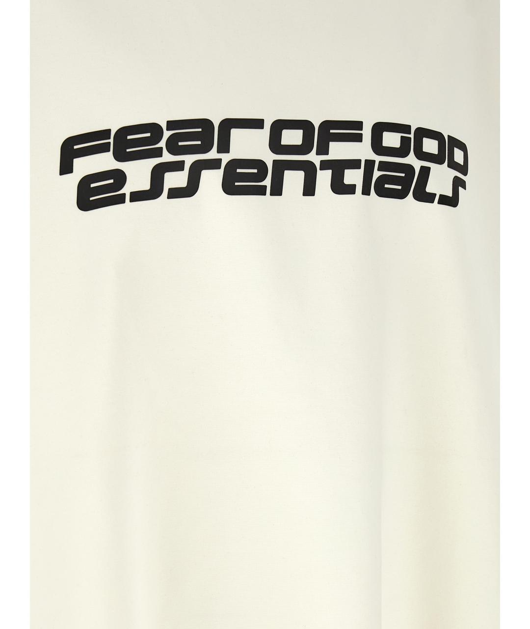 FEAR OF GOD ESSENTIALS Бежевая хлопковая футболка, фото 4