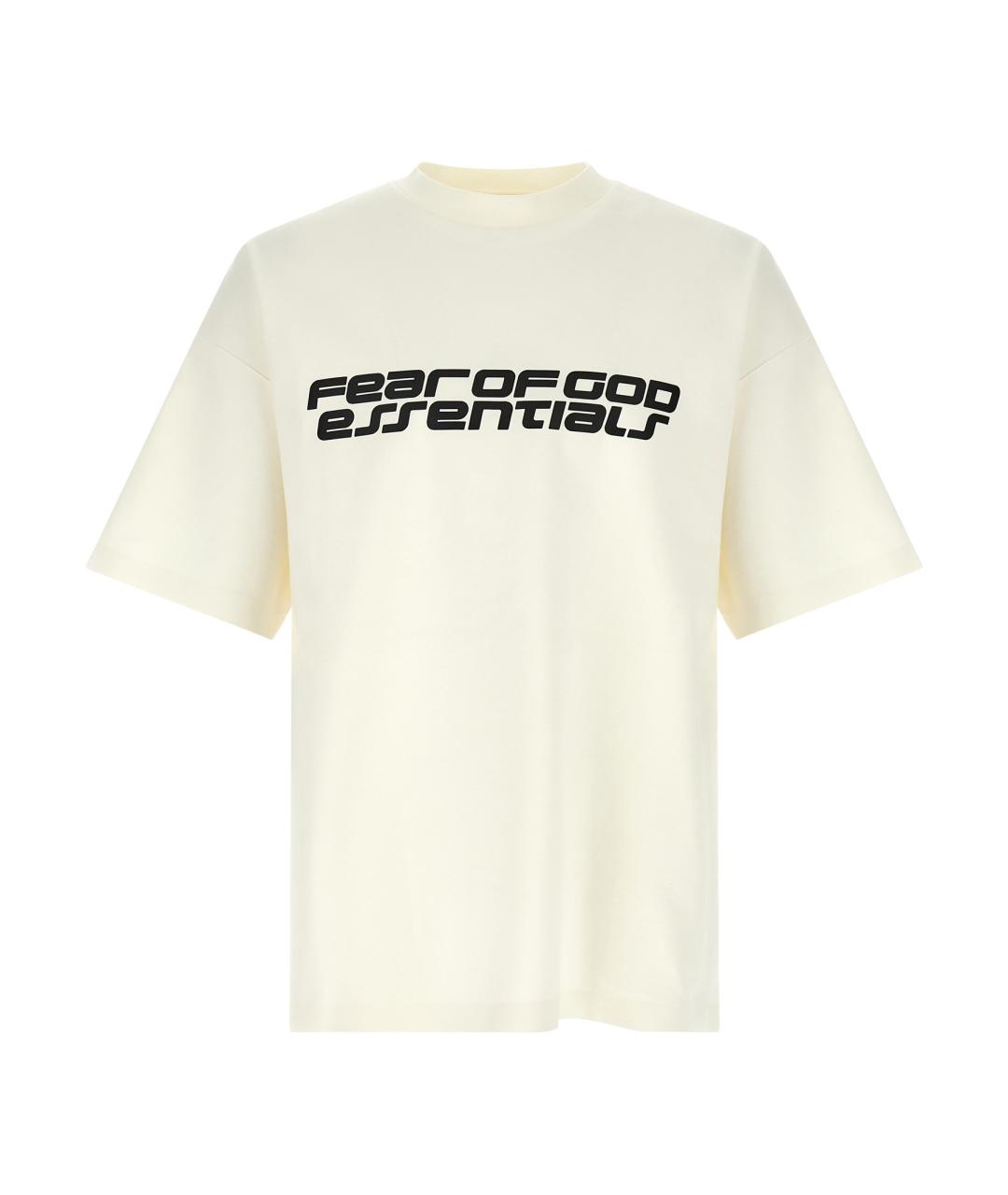 FEAR OF GOD ESSENTIALS Бежевая хлопковая футболка, фото 1